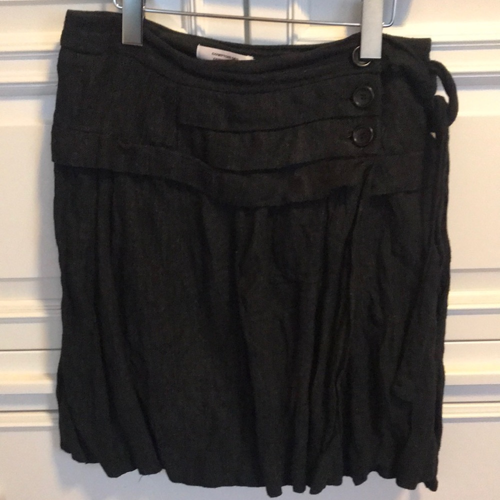 Comptoir does Cottonnier Black Wrap Skirt & Silver thread with fabric crinkle.